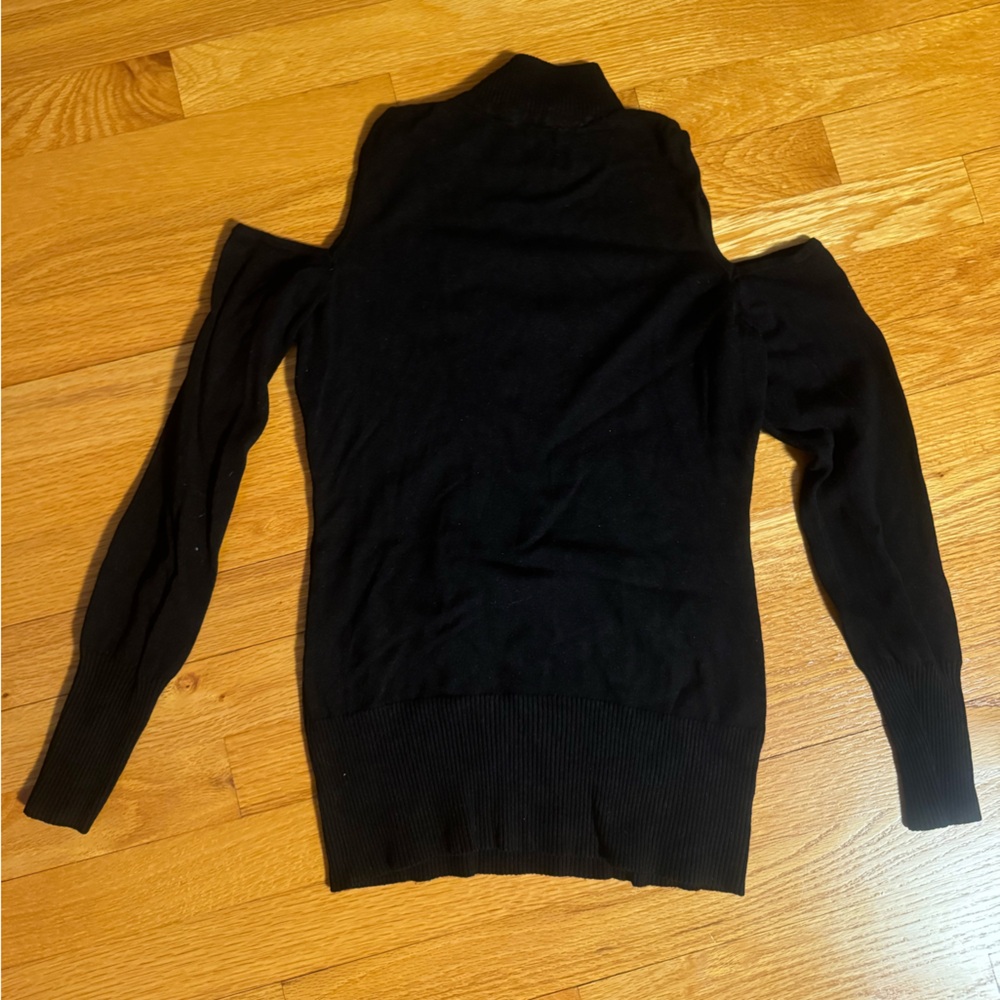 Cache Black Cold Shoulder Sweater - Picture 2 of 3